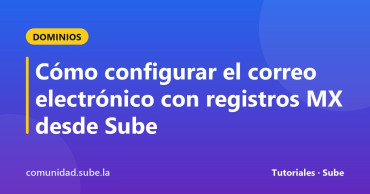 Tarjeta del tutorial: Cómo configurar el correo electrónico con registros MX desde Sube