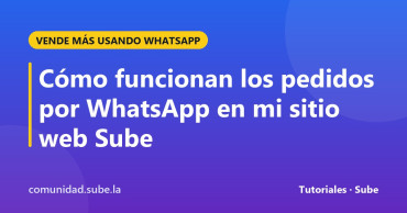 Tarjeta del tutorial: Cómo funcionan los pedidos por WhatsApp en mi sitio web Sube